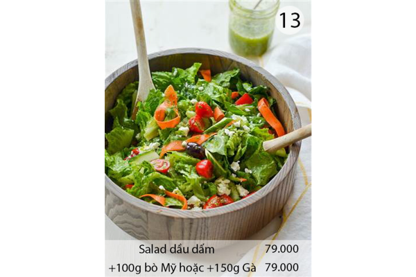 Salad dầu dấm (Thêm 100gr bò Mỹ  hoặc  150gr  gà: 80.000) 